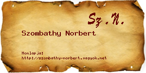 Szombathy Norbert névjegykártya